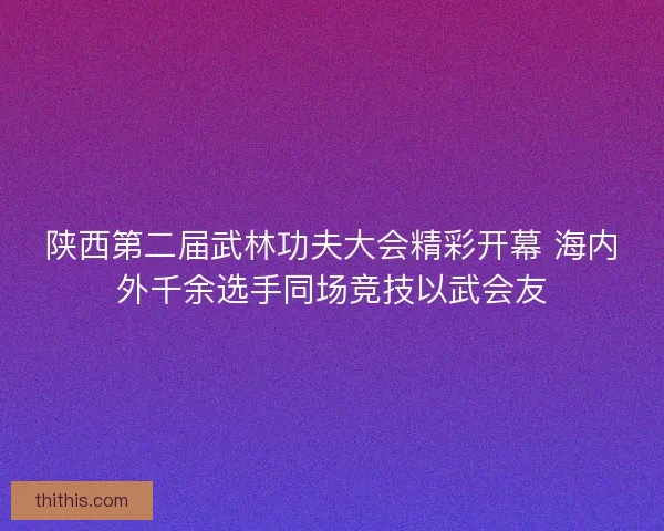 陕西第二届武林功夫大会精彩开幕 海内外千余选手同场竞技以武会友