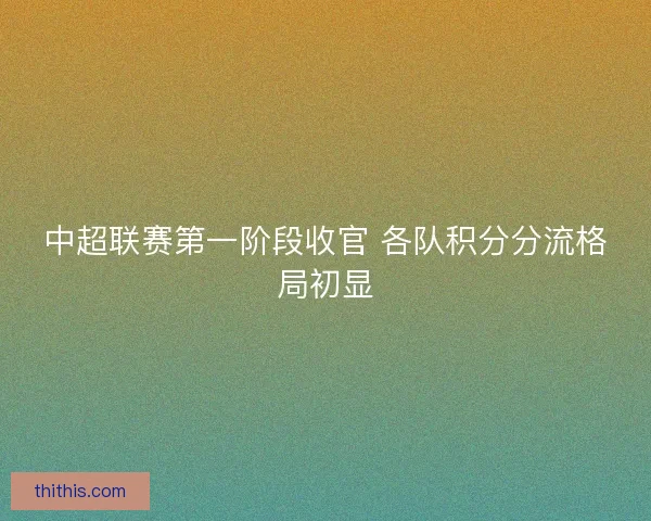中超联赛第一阶段收官 各队积分分流格局初显